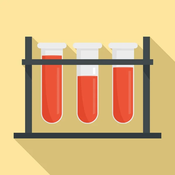 Blood test stand icon, flat style — Stock Vector