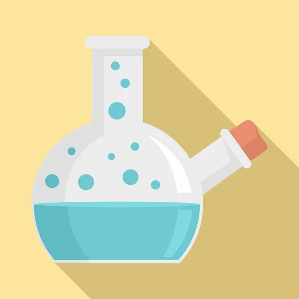 Cork boiling flask icon, flat style — 스톡 벡터