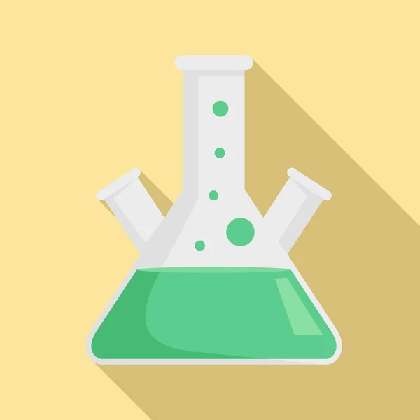 Retest lab flask icon, flat style — стоковый вектор