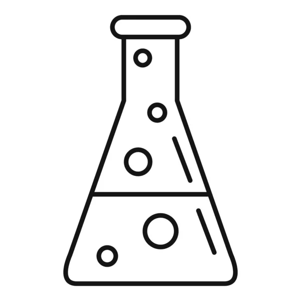Хімічна піктограма змішування колби, стиль контуру — стоковий вектор