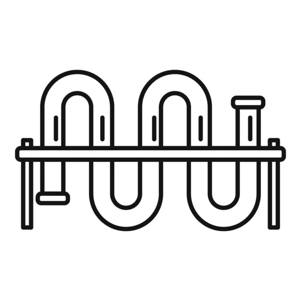Значок лабораторной трубы, стиль контура — стоковый вектор