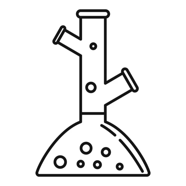 Ikona kolby laboratoryjnej, styl konturu — Wektor stockowy