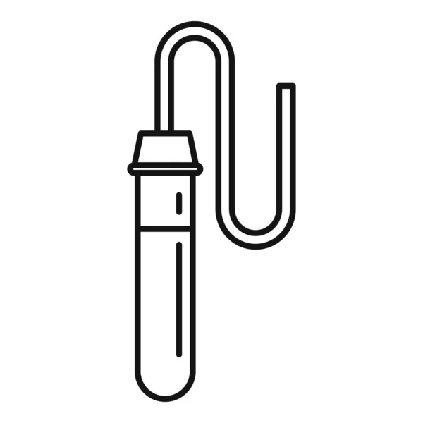 Icono de tubo de ensayo de laboratorio, estilo de esquema — Vector de stock