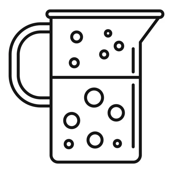 Boiling lab jug icon, outline style — ストックベクタ