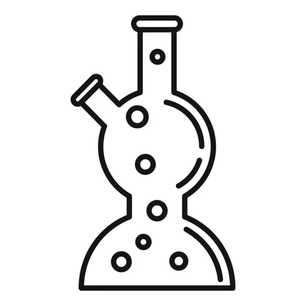 Icône de pot de laboratoire bouillante, style de contour — Image vectorielle