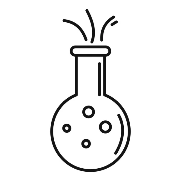 Icono del frasco de biología, estilo de contorno — Vector de stock