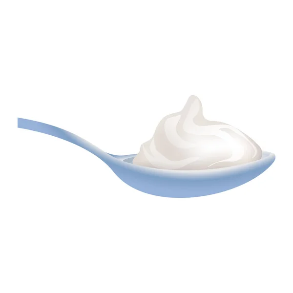 Cucchiaio icona yogurt, stile cartone animato — Vettoriale Stock