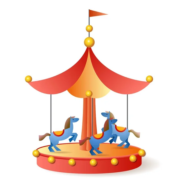Icône de carrousel de cheval, style dessin animé — Image vectorielle