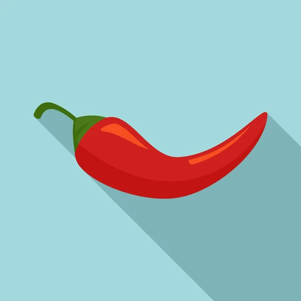 Chili peper icoon, platte stijl — Stockvector