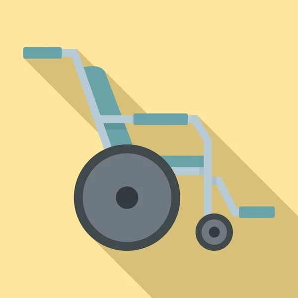 Ikon kursi roda rumah sakit, gaya datar - Stok Vektor