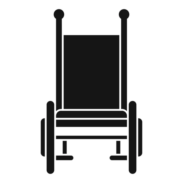 Přední pohled ikona invalidního vozíku, jednoduchý styl — Stockový vektor