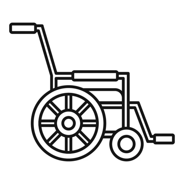Ikon kursi roda mobilitas, gaya garis luar - Stok Vektor