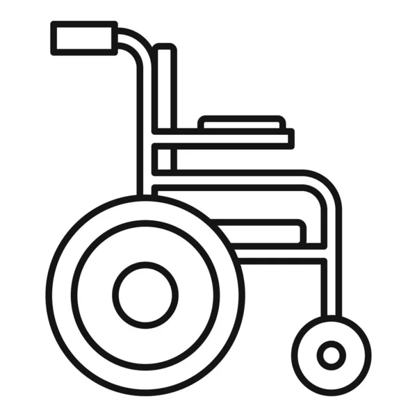 Icône médicale en fauteuil roulant, style contour — Image vectorielle
