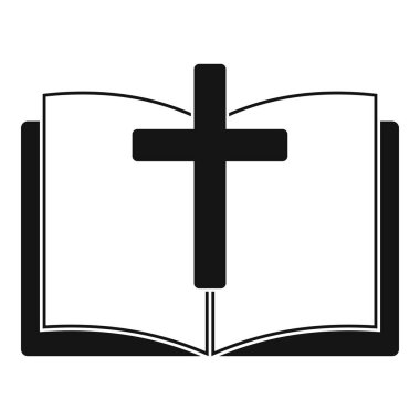 Bible book icon, simple style clipart