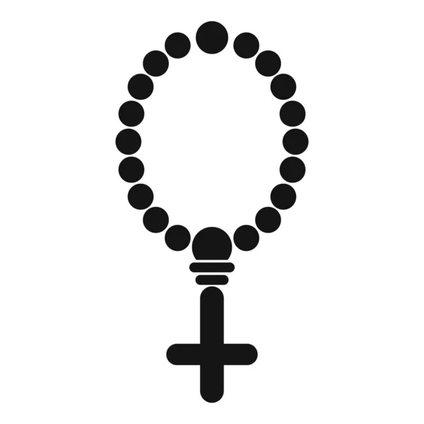 Christian beads icon, simple style — 스톡 벡터
