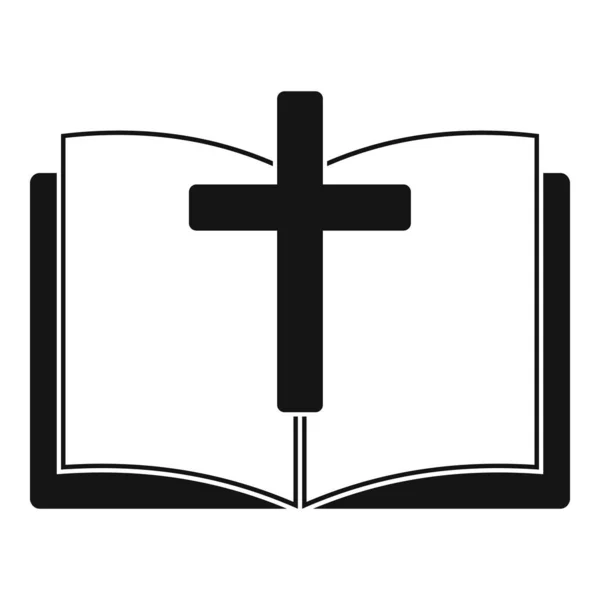 Icono del libro de la Biblia, estilo simple — Vector de stock