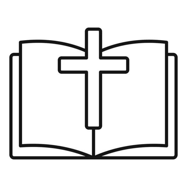 Bible book icon, outline style — 스톡 벡터