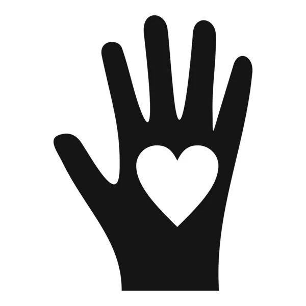 Kalp el bakımı ikonu, basit stil — Stok Vektör