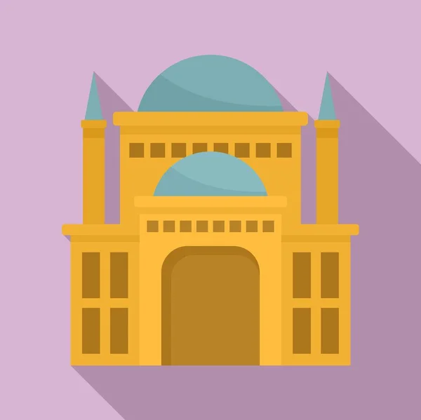 Egipto icono del castillo, estilo plano — Vector de stock