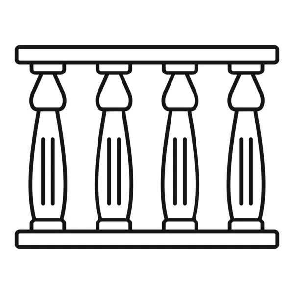 Egipto templo torres icono, esquema de estilo — Archivo Imágenes Vectoriales