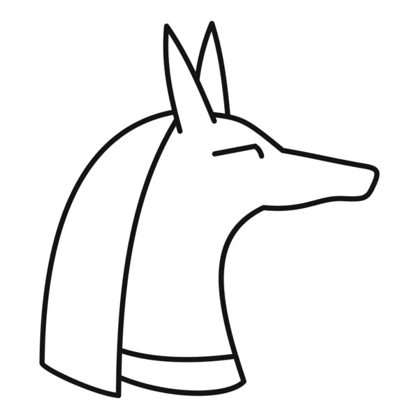 Egipto cabeza de perro icono, estilo de contorno — Archivo Imágenes Vectoriales