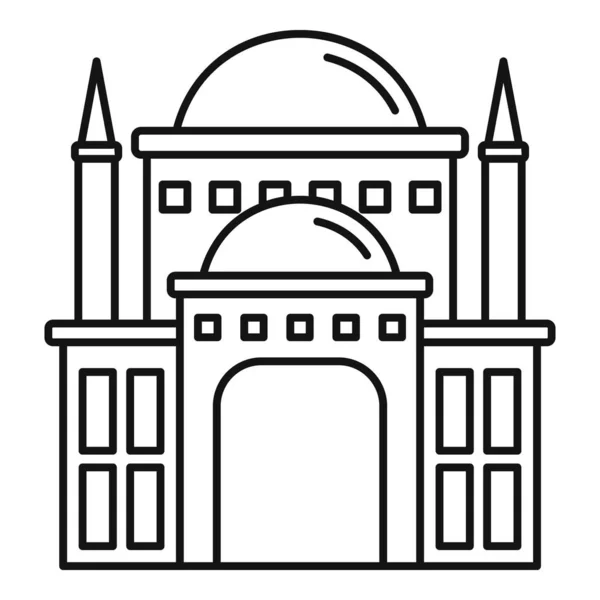 Egypt castle icon, outline style — 스톡 벡터