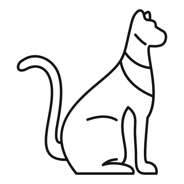 Иконка кошки Египта, стиль контура — стоковый вектор