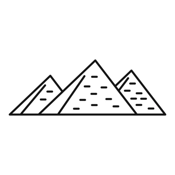 Egyiptom piramis ikon, körvonalazott stílus — Stock Vector
