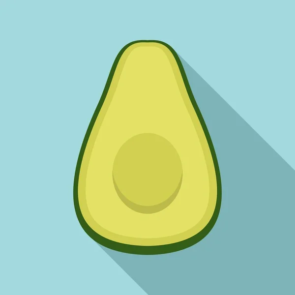 Half clean avocado icon, flat style — 스톡 벡터