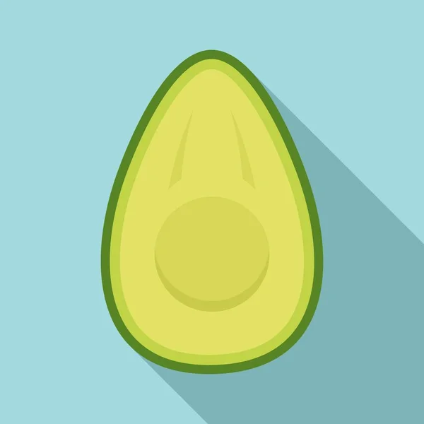 Fresh half avocado icon, flat style — 스톡 벡터