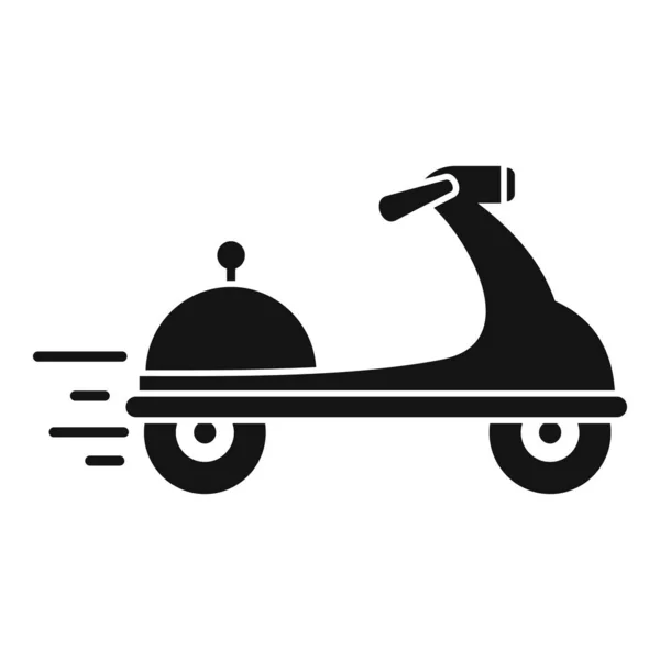 Ícone de entrega de comida de scooter, estilo simples — Vetor de Stock