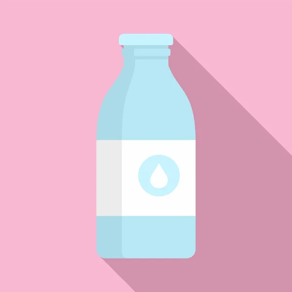 Ícone de garrafa de vidro de leite, estilo plano — Vetor de Stock