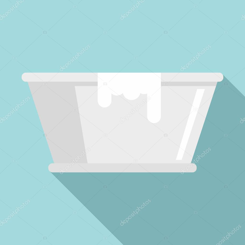 Milk basin icon, flat style