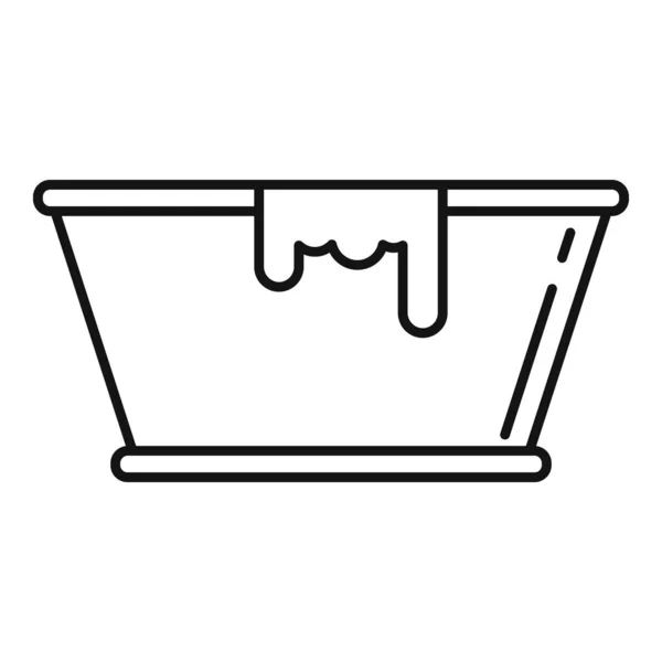 Milk basin icon, outline style — Stock Vector
