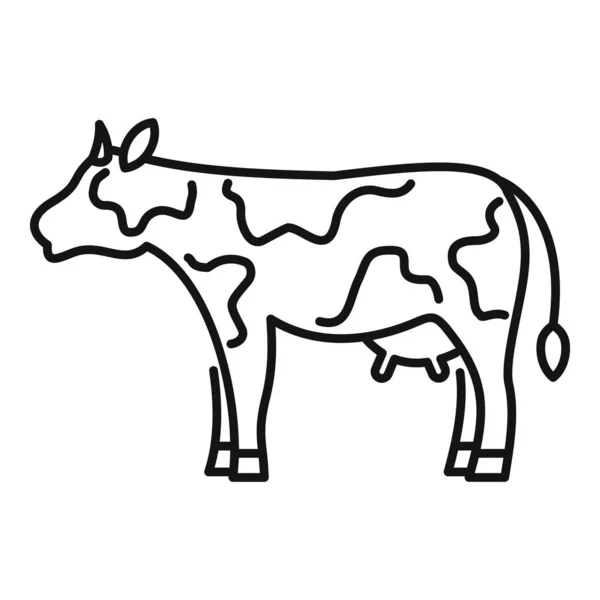 Diary cow icon, outline style — Stock Vector
