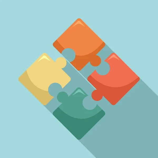 Jigsaw icon, flat style — Stock Vector
