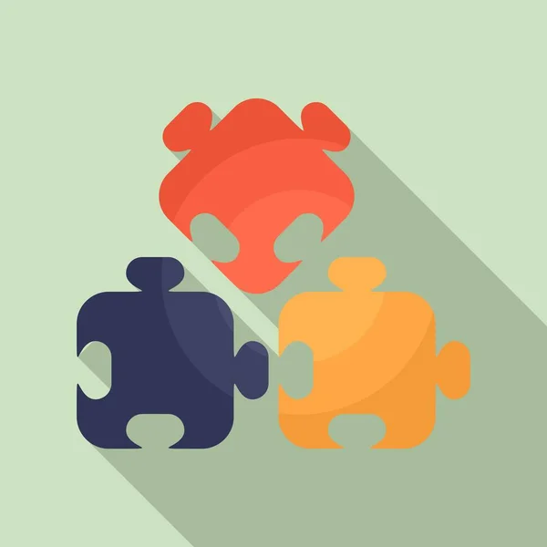 Puzzle part icon, flat style — Stock Vector