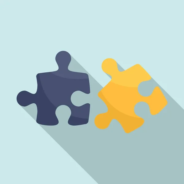 Match jigsaw icon, flat style — Stock Vector