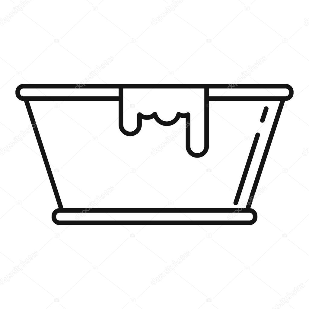 Milk basin icon, outline style