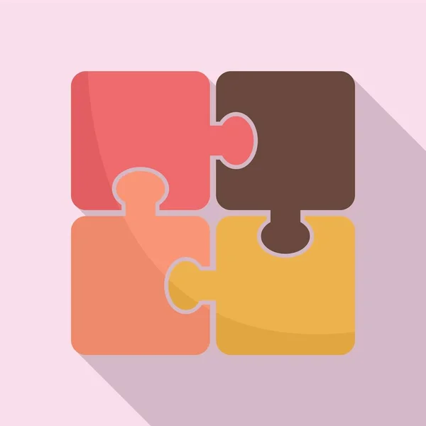 Development puzzle icon, flat style — Stock Vector