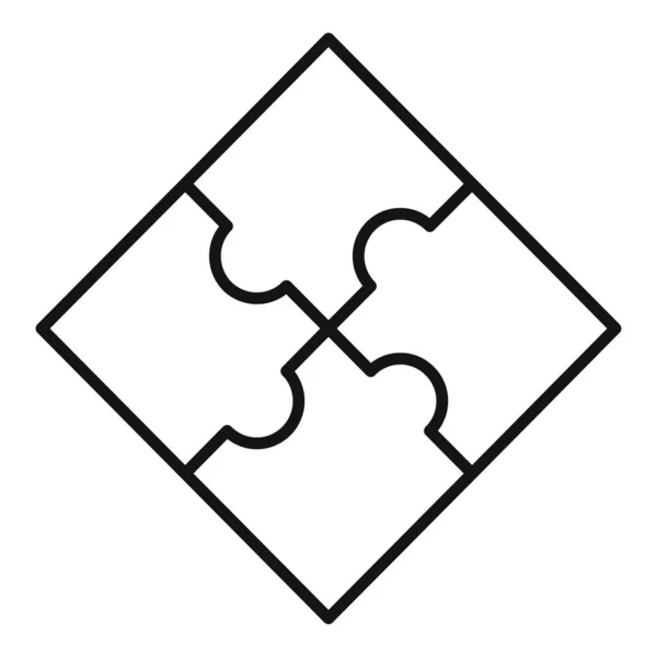 Icône puzzle de séquence, style contour — Image vectorielle