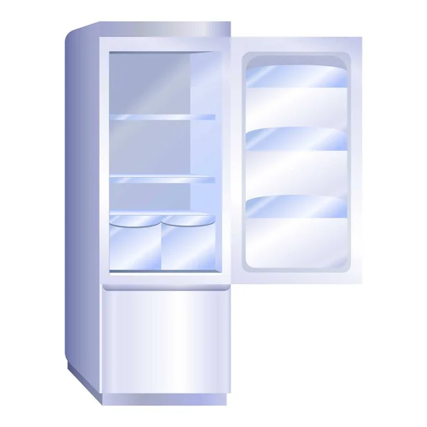 Offene moderne Kühlschrank-Ikone, Cartoon-Stil — Stockvektor