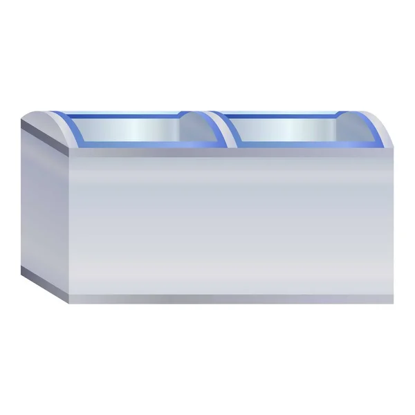Freezer icebox icon, cartoon style — 스톡 벡터