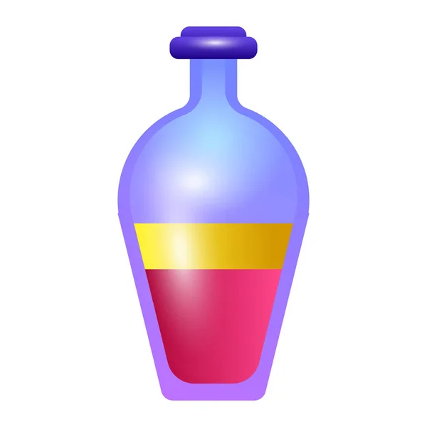 Yellow pink potion icon, cartoon style — 스톡 벡터