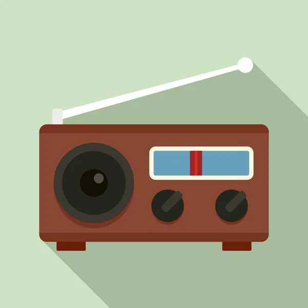 Radio pictogram, vlakke stijl — Stockvector