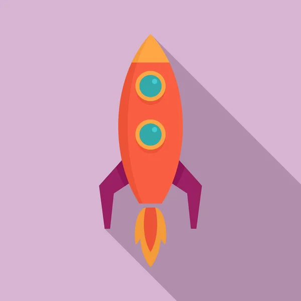 Ref-up rocket icon, flat style — стоковый вектор