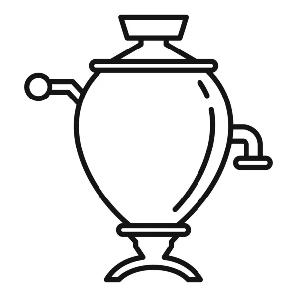 Иконка Самовар, стиль контура — стоковый вектор