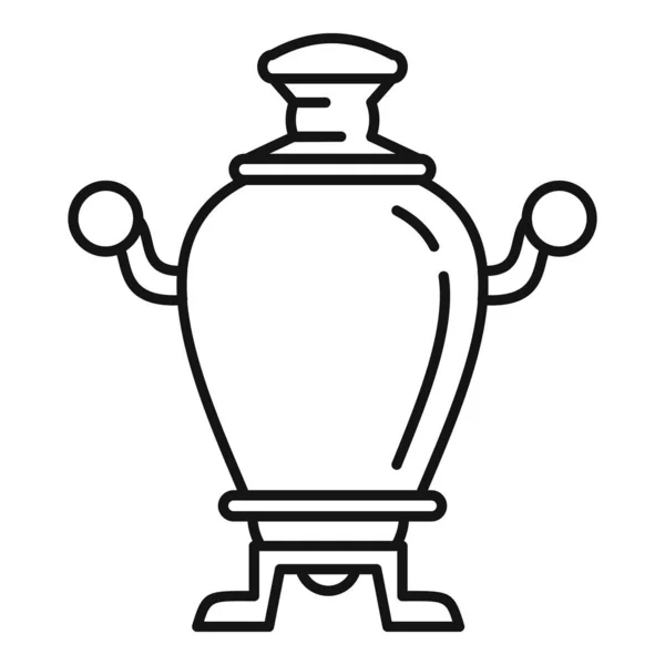 Иконка самовара, стиль контура — стоковый вектор