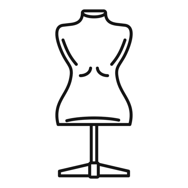 时装模特服装制作图标,轮廓风格 — 图库矢量图片