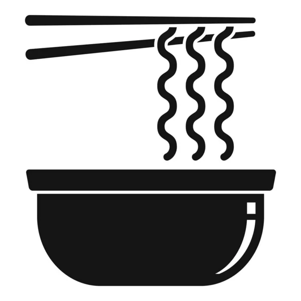 Icône de bol à nouilles, style simple — Image vectorielle